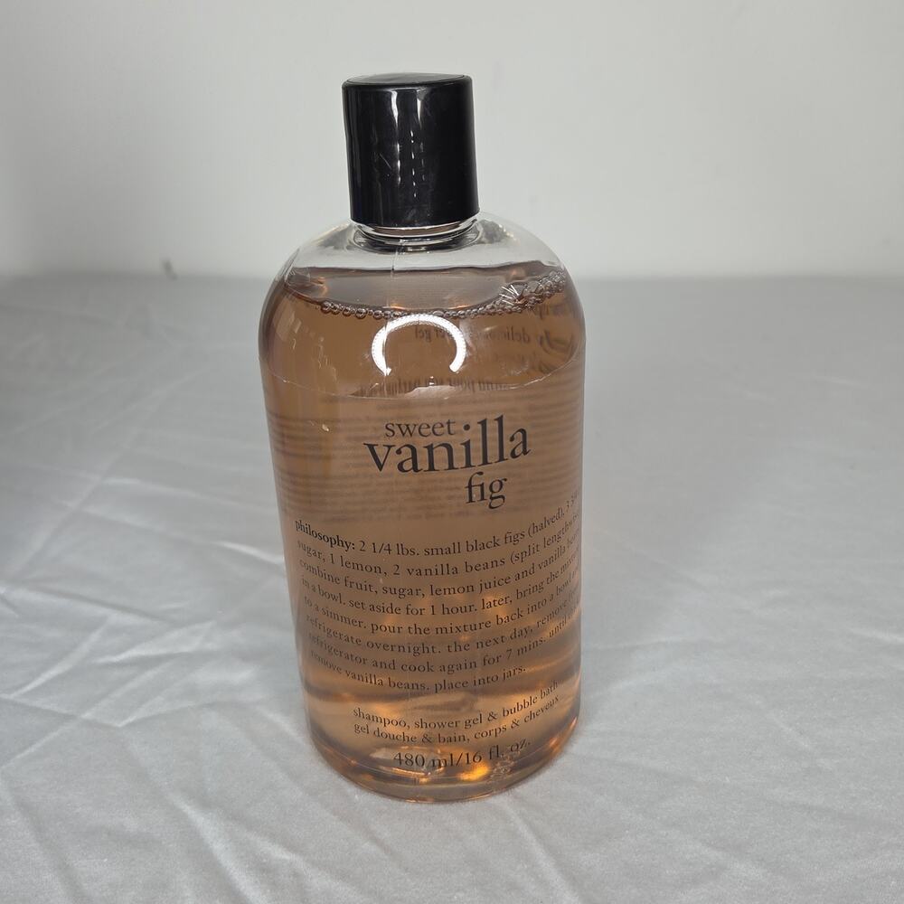 Philosophy Sweet Vanilla Fig Shampoo Shower Gel Bubble Bath 16 oz. New and SEAL